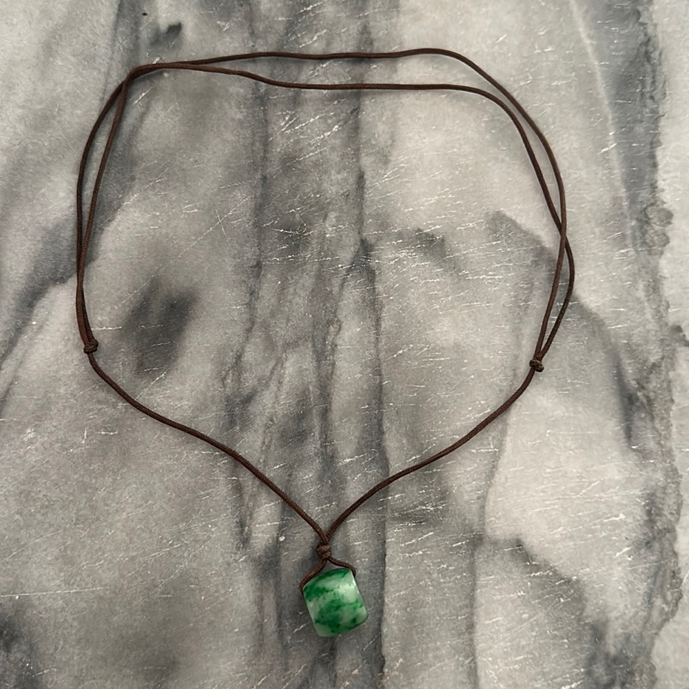 Adjustable Real Jade Necklace Good Luck Unique shape